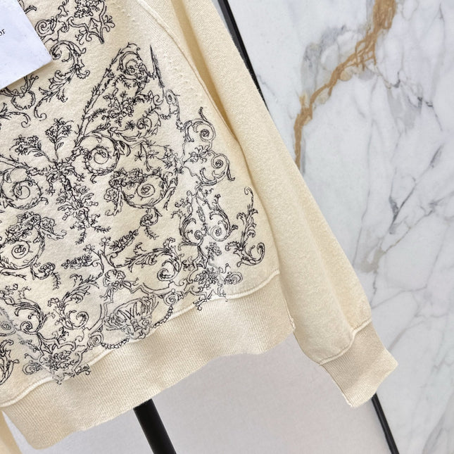DIOR 25S FLORAL EMBROIDERED CASHMERE SWEATER 571