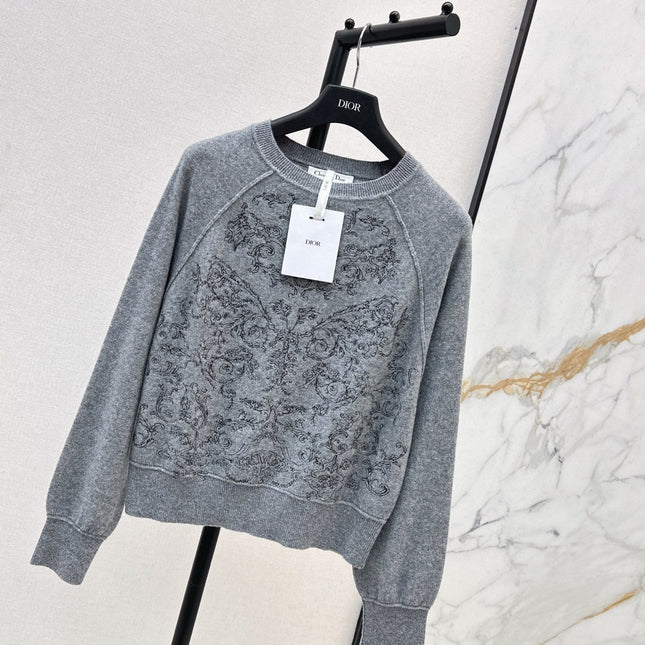 DIOR 25S FLORAL EMBROIDERED CASHMERE SWEATER 593