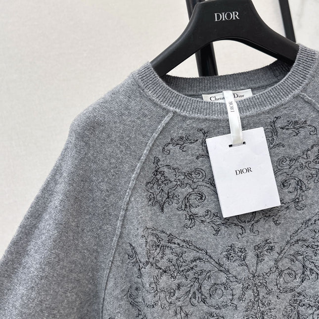 DIOR 25S FLORAL EMBROIDERED CASHMERE SWEATER 593