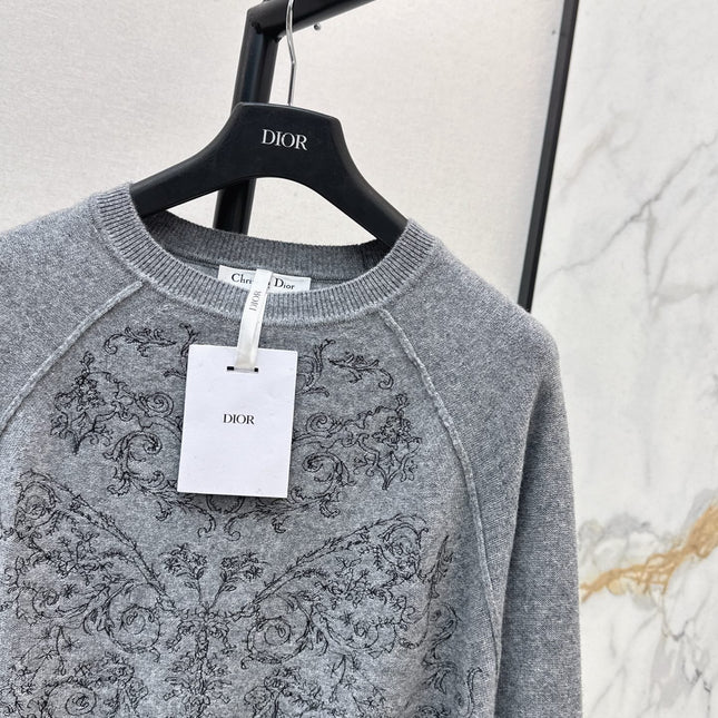 DIOR 25S FLORAL EMBROIDERED CASHMERE SWEATER 593