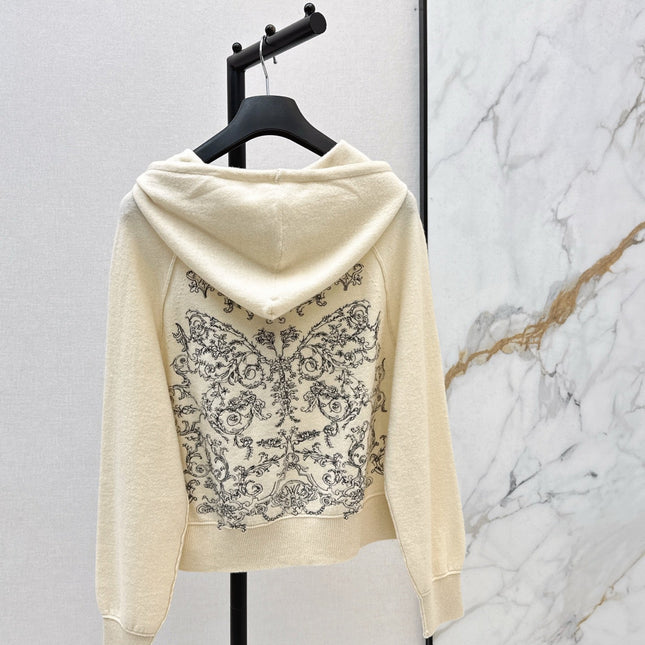DIOR 25S FLORAL EMBROIDERED HOODIE 572