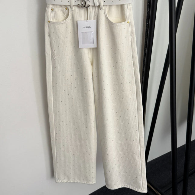 CHANEL 25S HIGH-WAISTED FLEECE-LINED JEANS 564