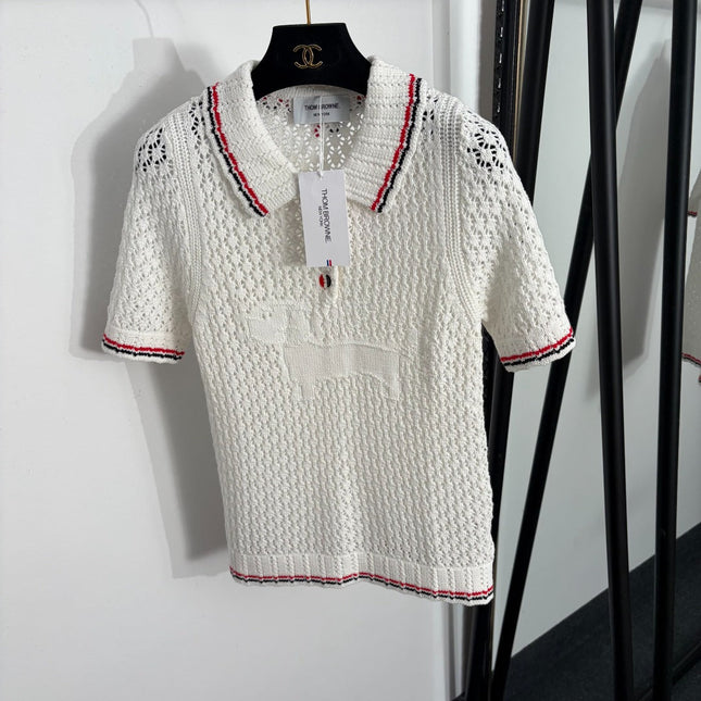 THOM 26S SHORT SLEEVE POLO KNIT TOP STYLE 259
