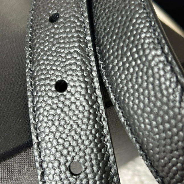 YSL 25S BELT 20 MM IN BLACK GRAINED CALFSKIN 543671