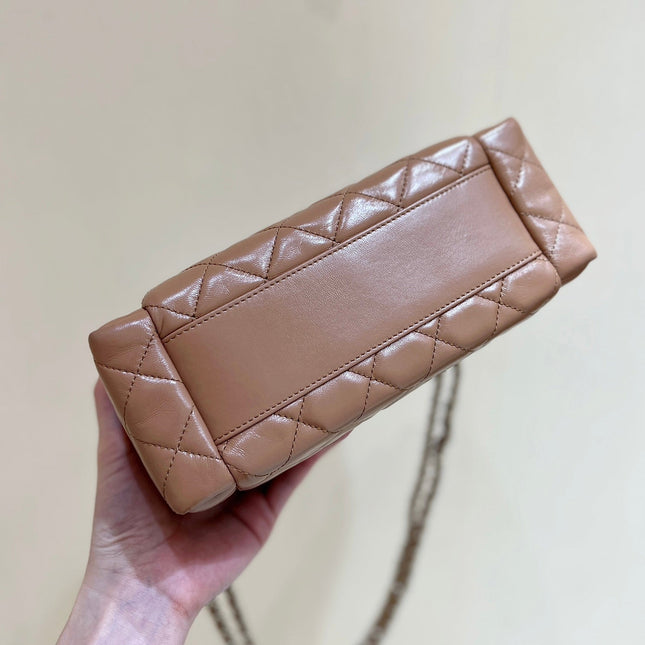 CHANEL 25S VANITY CASE 23 IN BROWN LAMBSKIN