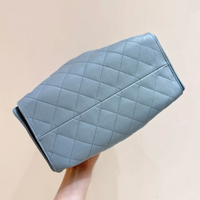 CHANEL 25S HOBO BAG 30 IN LIGHT BLUE CAVIAR WITH GOLD HARDWARE