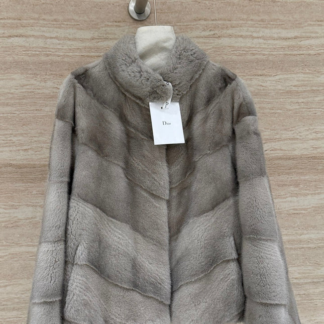DIOR 25S STAND-COLLAR MINK FUR JACKET 777