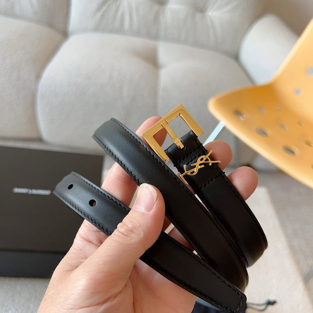 YSL 25S BELT 20 MM IN BLACK CALFSKIN 588783