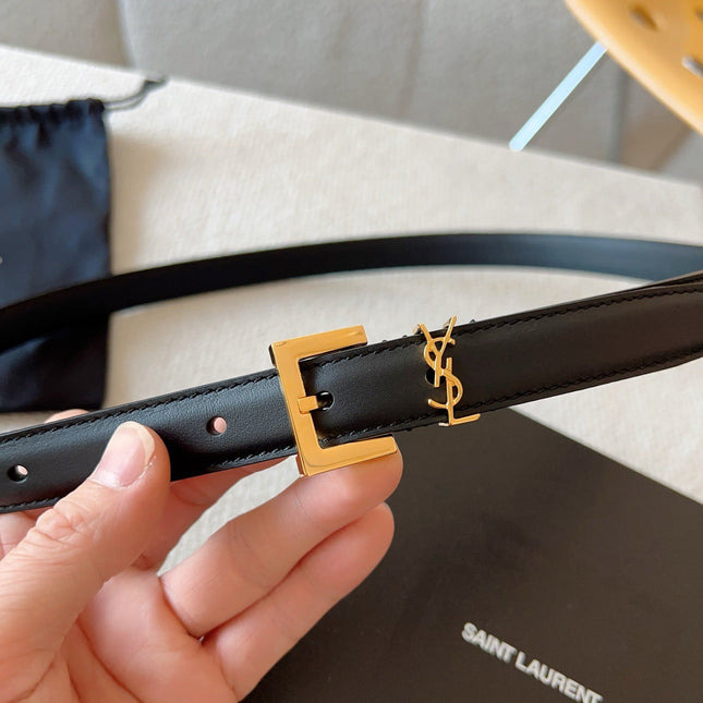 YSL 25S BELT 20 MM IN BLACK CALFSKIN 588783
