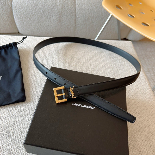 YSL 25S BELT 20 MM IN BLACK CALFSKIN 588783