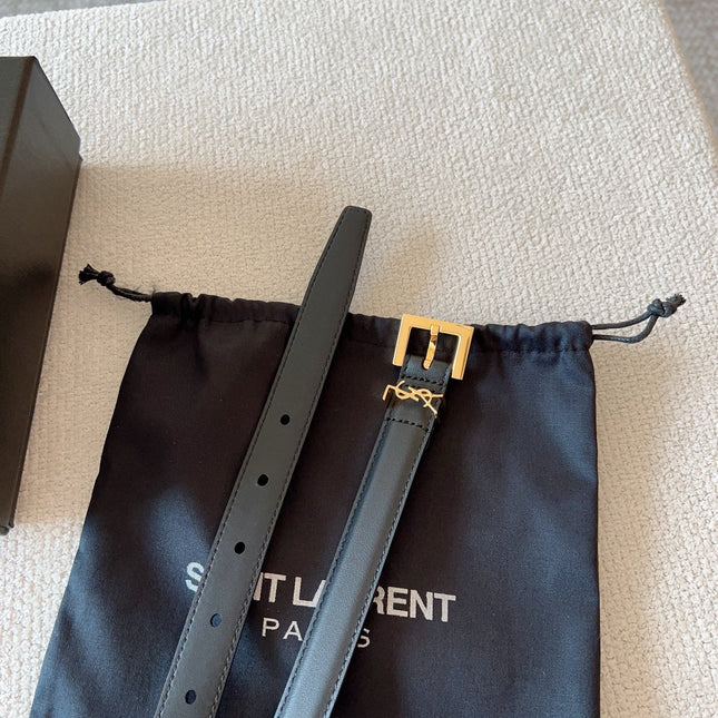 YSL 25S BELT 30 MM IN BLACK CALFSKIN 588783