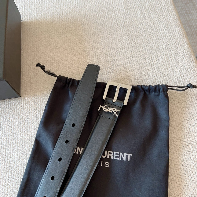 YSL 25S BELT 30 MM IN BLACK CALFSKIN 588784