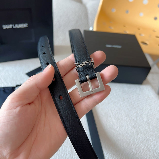 YSL 25S BELT 20 MM IN BLACK CALFSKIN 571012