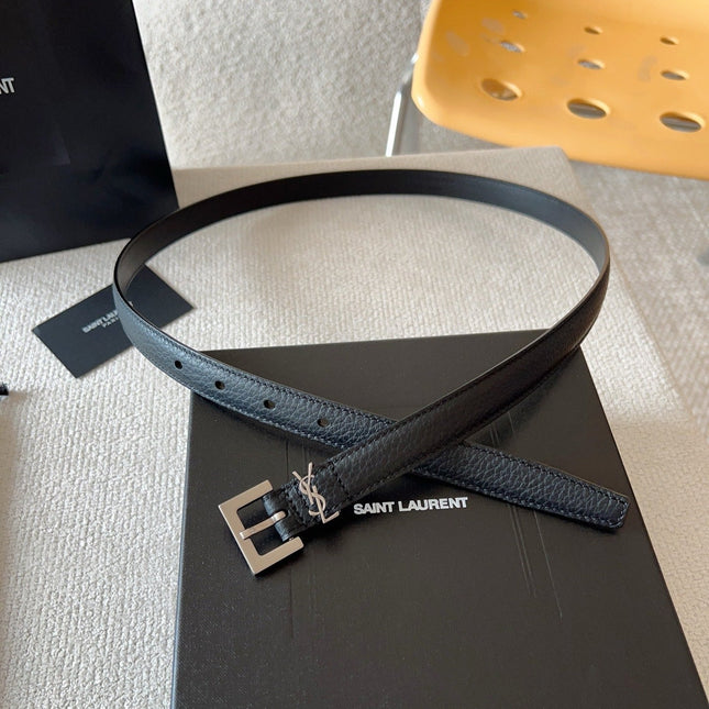 YSL 25S BELT 20 MM IN BLACK CALFSKIN 571012