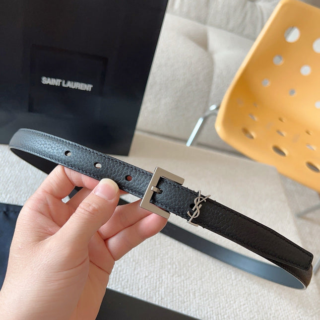 YSL 25S BELT 20 MM IN BLACK CALFSKIN 571012