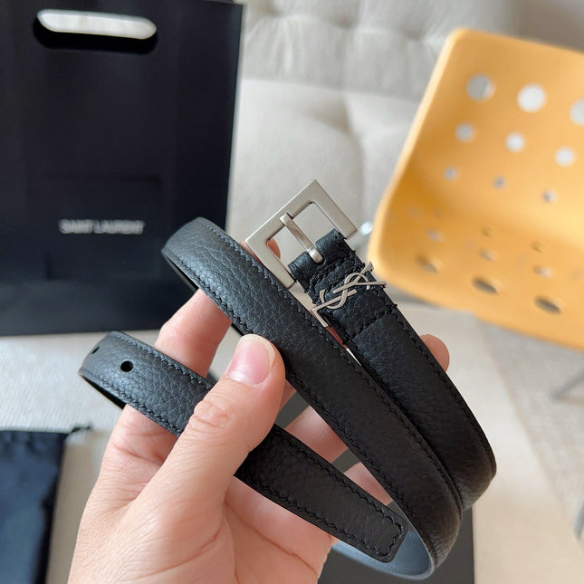 YSL 25S BELT 20 MM IN BLACK CALFSKIN 571012