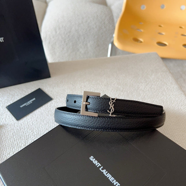 YSL 25S BELT 20 MM IN BLACK CALFSKIN 571012