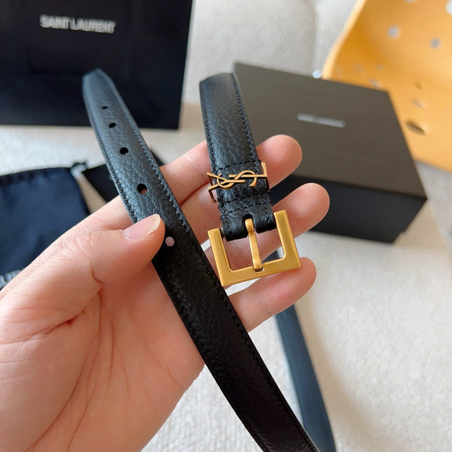 YSL 25S BELT 20 MM IN BLACK CALFSKIN 571013