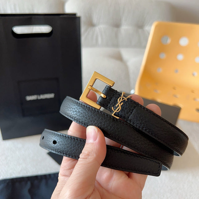 YSL 25S BELT 20 MM IN BLACK CALFSKIN 571013