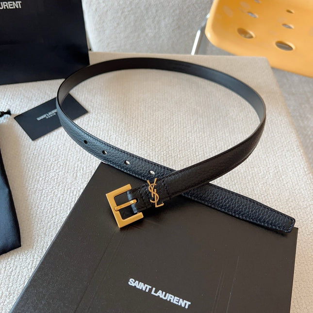 YSL 25S BELT 20 MM IN BLACK CALFSKIN 571013