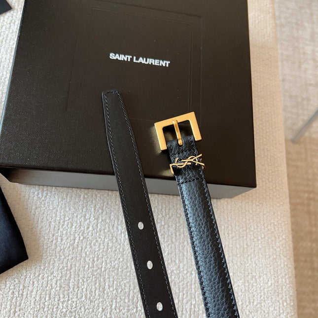YSL 25S BELT 20 MM IN BLACK CALFSKIN 571013