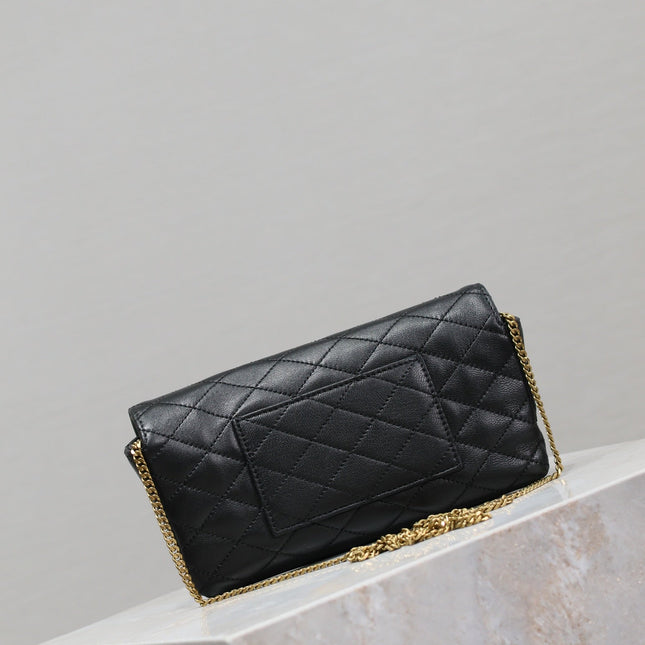 YSL 25S SAINT LAURENT GABY 19 IN BLACK QUILTED CALFSKIN GOLD HARDWARE