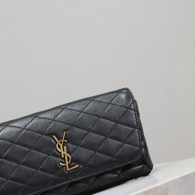 YSL 25S SAINT LAURENT GABY 19 IN BLACK QUILTED CALFSKIN GOLD HARDWARE