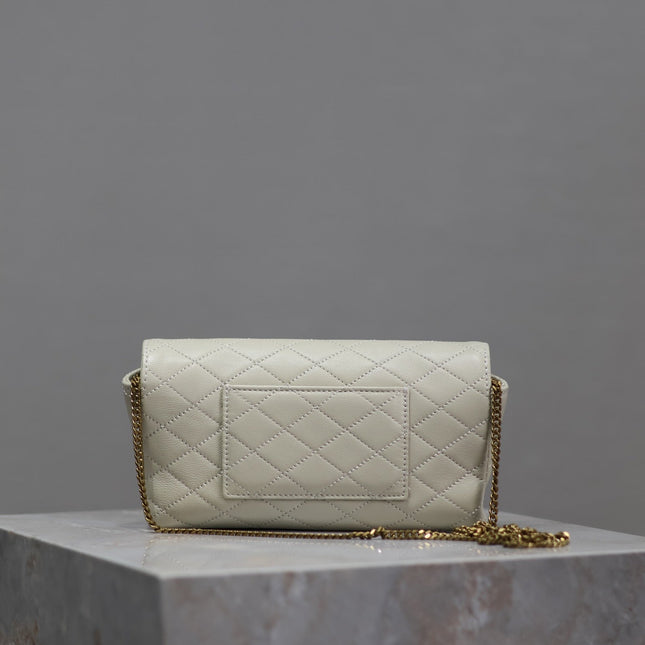 YSL 25S SAINT LAURENT GABY 19 IN BLANC VINTAGE QUILTED CALFSKIN GOLD HARDWARE