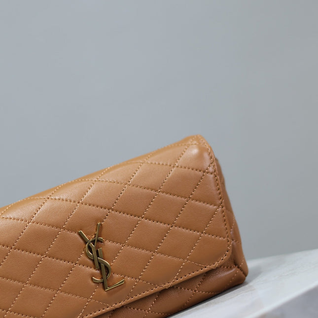 YSL 25S SAINT LAURENT GABY 19 IN FOX QUILTED CALFSKIN GOLD HARDWARE