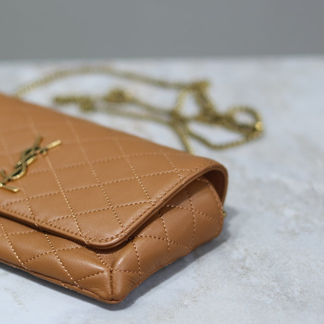 YSL 25S SAINT LAURENT GABY 19 IN FOX QUILTED CALFSKIN GOLD HARDWARE