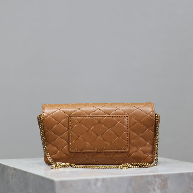 YSL 25S SAINT LAURENT GABY 19 IN FOX QUILTED CALFSKIN GOLD HARDWARE