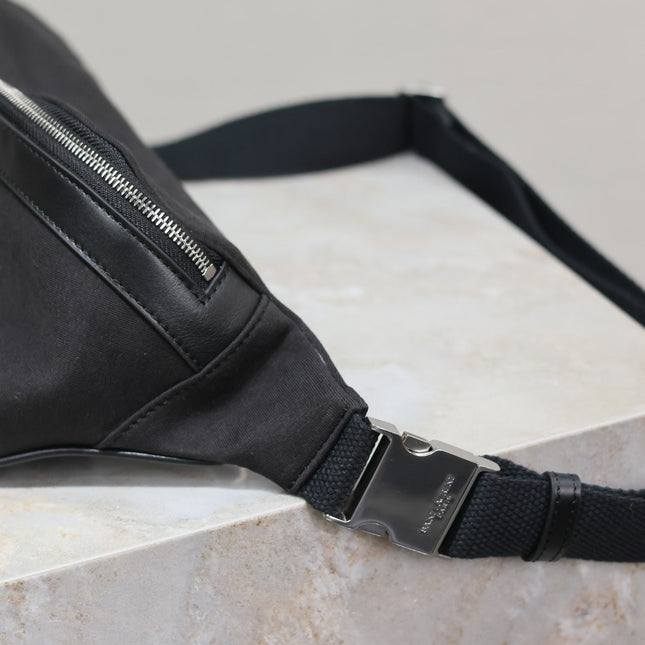 YSL 25S CLASSIC CROSSBODY BAG 26 IN BLACK CANVAS SILVER HARDWARE