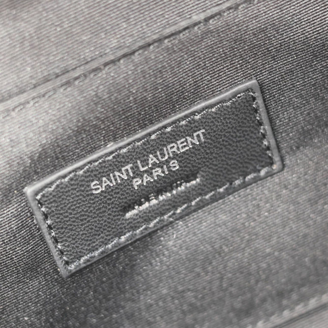 YSL 25S CLASSIC CROSSBODY BAG 26 IN BLACK CANVAS SILVER HARDWARE