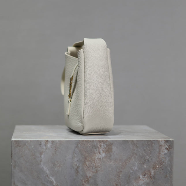 YSL 25S LE 5 À 7 BAG 16 IN BLANC VINTAGE GRAINED CALFSKIN GOLD HARDWARE