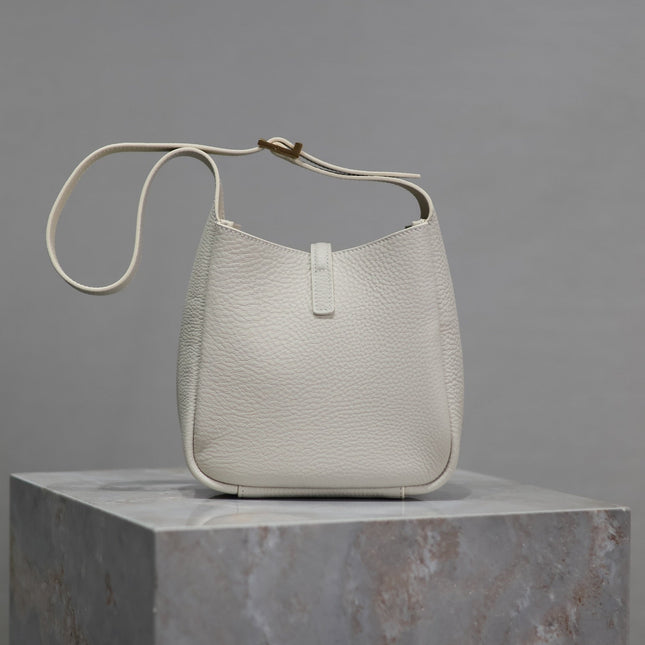 YSL 25S LE 5 À 7 BAG 16 IN BLANC VINTAGE GRAINED CALFSKIN GOLD HARDWARE