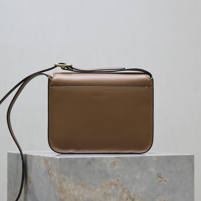 YSL 25S NIKI BABY 22 IN BROWN CALFSKIN GOLD HARDWARE