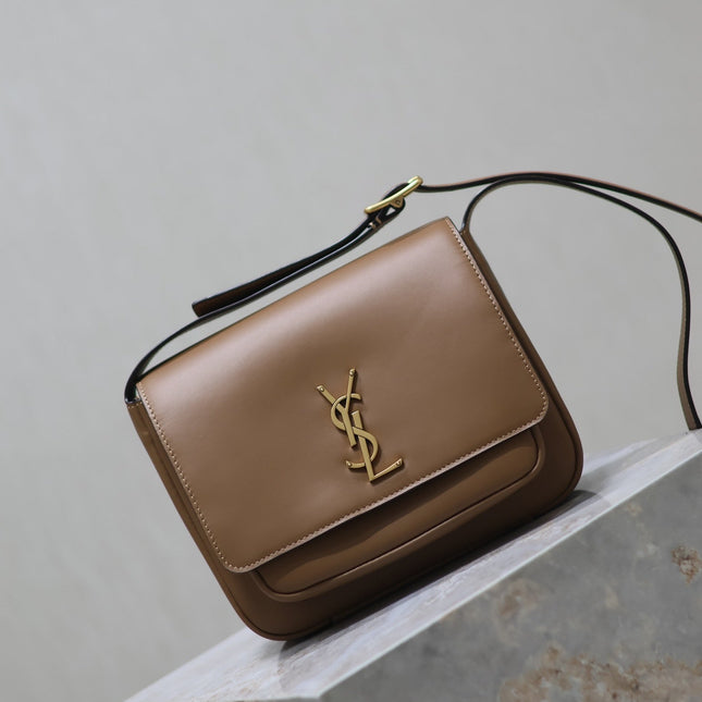 YSL 25S NIKI BABY 22 IN BROWN CALFSKIN GOLD HARDWARE