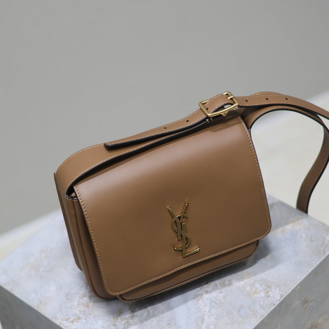 YSL 25S NIKI BABY 22 IN BROWN CALFSKIN GOLD HARDWARE