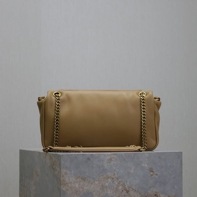 YSL 25S CALYPSO HANDBAG 26 IN LIGHT BROWN LAMBSKIN GOLD HARDWARE