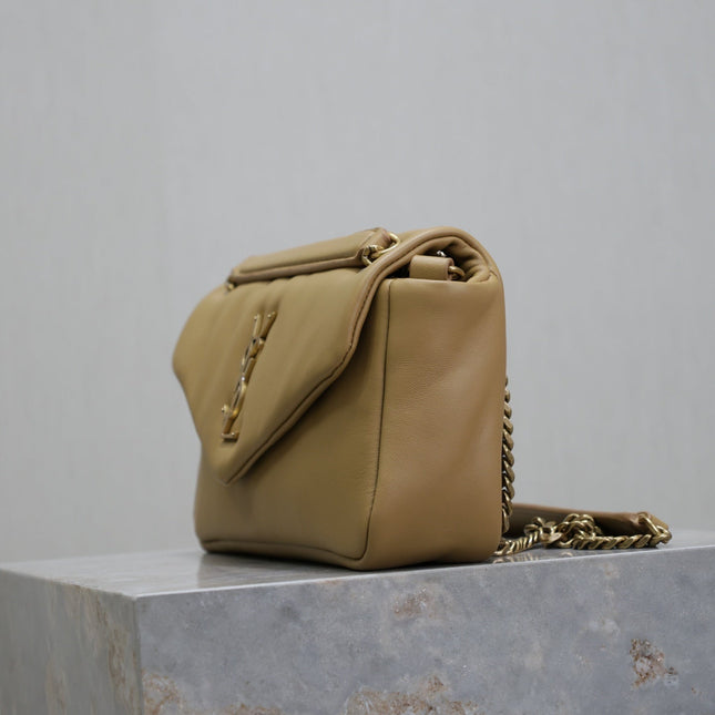 YSL 25S CALYPSO HANDBAG 26 IN LIGHT BROWN LAMBSKIN GOLD HARDWARE