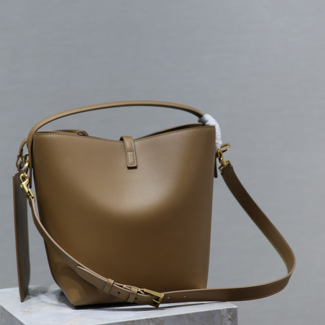 YSL 25S LE 5 À 7 BAG 26 IN BROWN CALFSKIN GOLD HARDWARE