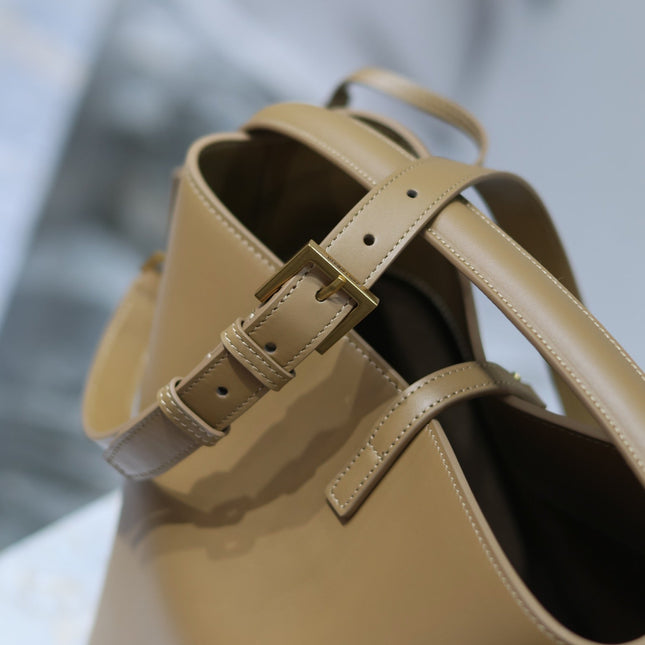 YSL 25S LE 5 À 7 BAG 26 IN BROWN CALFSKIN GOLD HARDWARE