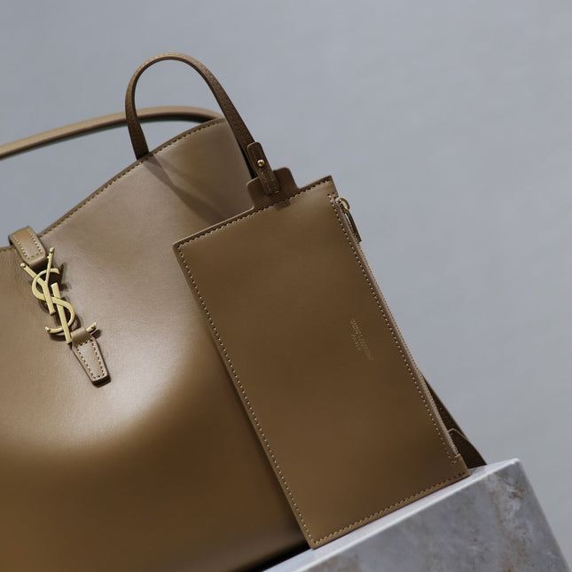 YSL 25S LE 5 À 7 BAG 26 IN BROWN CALFSKIN GOLD HARDWARE