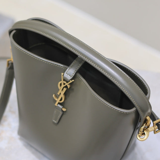 YSL 25S LE 37 MINI 20 IN DARK OLIVE CALFSKIN GOLD HARDWARE