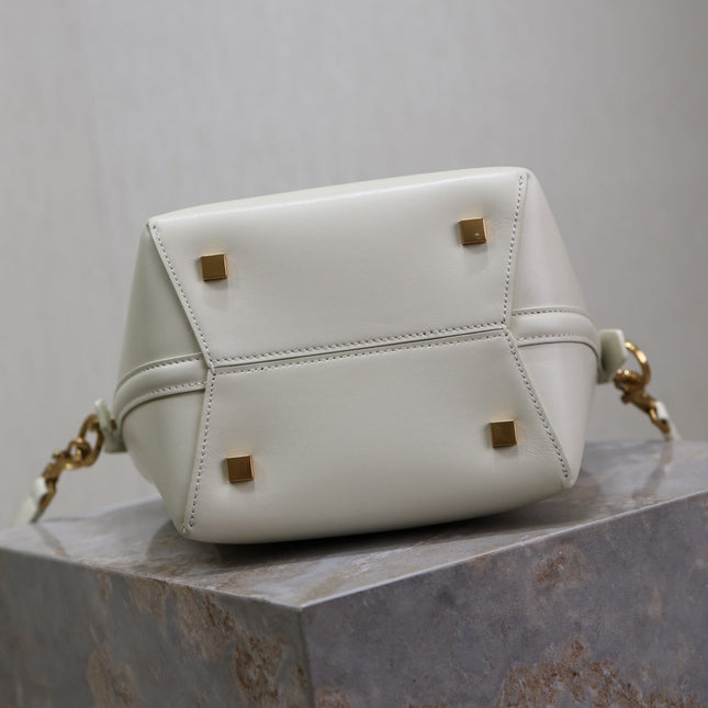 YSL 25S LE 37 BAG 20 IN DUSTY GRAY CALFSKIN GOLD HARDWARE