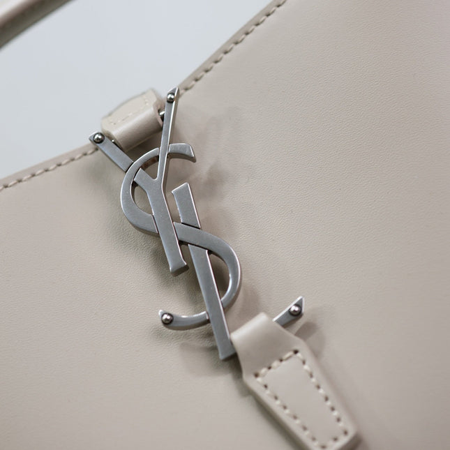 YSL 25S LE 37 BAG 20 IN DUSTY GRAY CALFSKIN SILVER HARDWARE