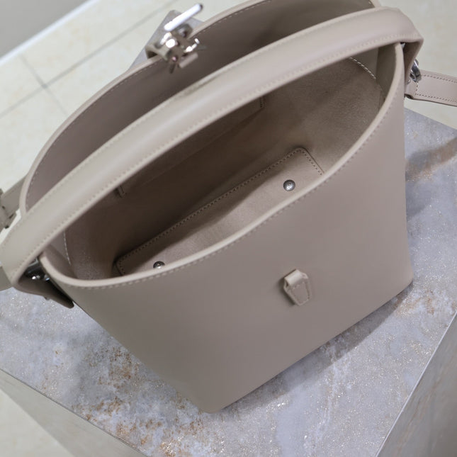 YSL 25S LE 37 BAG 20 IN DUSTY GRAY CALFSKIN SILVER HARDWARE