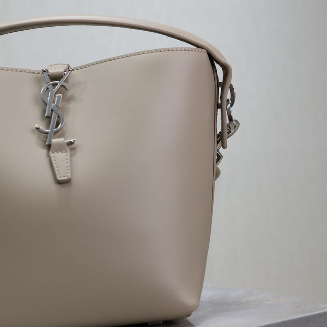 YSL 25S LE 37 BAG 20 IN DUSTY GRAY CALFSKIN SILVER HARDWARE
