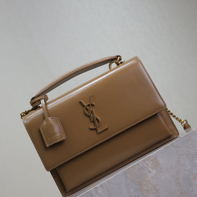 YSL 25S SUNSET MM 25 IN FOX CALFSKIN GOLD HARDWARE