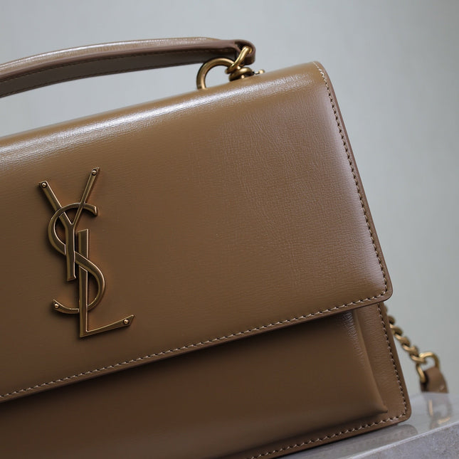 YSL 25S SUNSET MM 25 IN FOX CALFSKIN GOLD HARDWARE